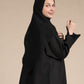 عباية كلاسيك كتان اسود بقبه مميزة